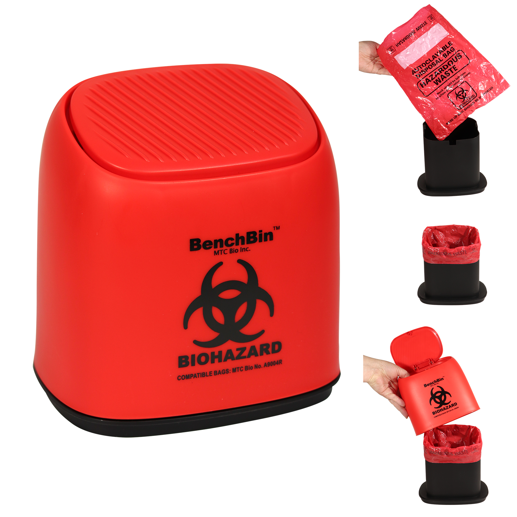 BenchBin™ Benchtop Biohazard Bin, 1.5L Capacity